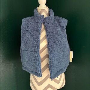 Cozy Cornflower Blue Dry Goods Sherpa Vest